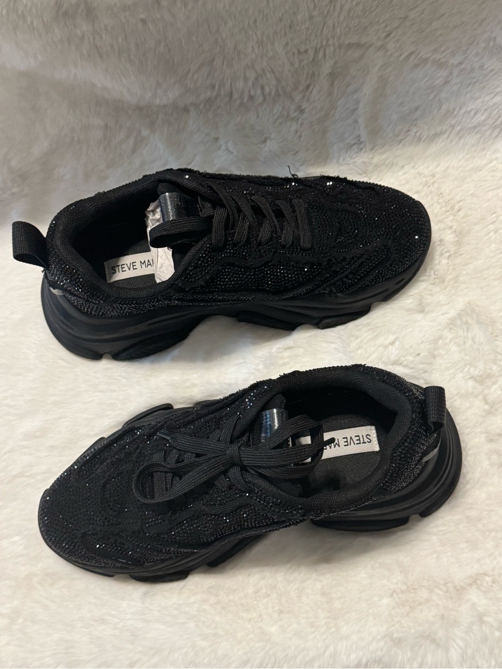 Steve Madden Maxima Black Rhinstone Sneakers - Picture 5 of 9
